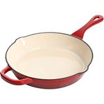 Crock Pot Artisan 10 Inch Enameled Cast Iron Round Skillet, Scarlet Red