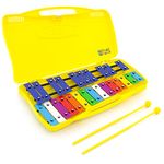 Mad About XYL50-CL 25-Note Chromatic Glockenspiel & Two Beaters - Yellow Case - Ideal Introduction to Musical Harmony - Metallophone Xylophone