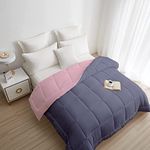 TRIDENT Comfort Living Microfiber Reversible AC Comforter, 120 GSM, Soft & Cozy, Lightweight Quilt, All Season use, Machine Washable, Queen/Double Size - 90x100 inches (Rose Dust)