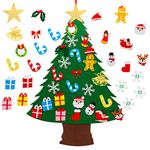 SAVITA 3.1ft Felt Christmas Tree, DIY Christmas Tree with 25pcs Ornaments, Christmas Decorations Door Wall Hanging Ornaments for Kids Xmas Gifts Party Supplies