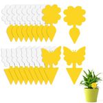 Flintronic Fruit Fly Traps, 20 Pack Yellow Double-sided Fungus Gnat Sticky Catcher, Double-Sided Fly Catchers, for Protect Plants and Control Multiple Insects