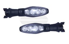 YAMAHA Pair of LED Flashers Light Indicator Assembly, Fit for Universal Bikes, Black & Silver (B9XH37200900)