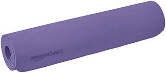 Amazon Basics 8mm Thick Purple TPE Anti-Slip Yoga Exercise Mat for Pilates Yoga 188 x 61 x 0.8 cm Thickness