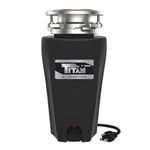 Titan 10-US-TN-560-3B Garbage Disposal, 1/2 HP - Economy, Black with Stainless Steel Flange