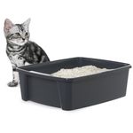 Iris Ohyama Cat Litter Tray, Gray, Easy to Clean, Cat Litter Box, Toilet, For Kittens, Adult Cats, Rabbits, BPA Free, Easy to Clean, Modern, CLH-12 Body