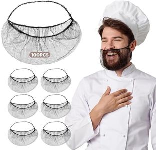DJKYT 100Pcs Disposable Beard Nets for Food Service, Breathable Nylon, 18" Protective Beard Covers for Restaurant Staff