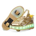 Boys and Girls LED Roller Skates Shoes with Double Wheels Trainers Technical Retractable Skateboarding Shoes for Kids Light up Shiny Luminous Sneakers Best Gift for Party Birthday Christmas Day