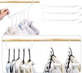 HOUSE DAY White Magic Plastic Hangers Space Saving Organizers and Storage Clothes Hanger Multi Hangers Sturdy Wardrobe Closet for Heavy Clothes, Dorm Room Bedroom Home RV Car Camper Essentials 20 Pack