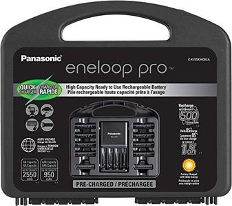 Eneloop Panasonic K-KJ55KHC82A pro High Capacity Rechargeable Batteries Power Pack 8AA, 2AAA, 4 Hour Quick Battery Charger and Plastic Storage Case