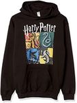 Warner Bros. Boys Harry Potter All Houses Boy's Hooded Pullover Fleece, Black, X-Large