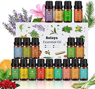 Aulaya Oli Essenziali per Diffusori, 18 x 10 ml Set di oli essenziali,Essenze Naturali,Tea Tree Lavanda Rosmarino Eucalipto Ylang-ylang Incenso Citronella