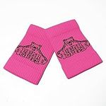 Bear Grips Wrist Sweat Band - Home Gym Workout Fitness Sports Wristbands for Men and Women - Moisture Wicking Athletic Absorbent Sweat Bands for Working Out, Weightlifting, Sports, WOD (Pink)