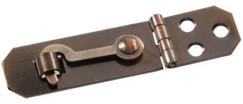 The Hillman Group The Hillman Group 852402 3/4 x 2-3/4" Solid Brass Decorative Mini Hasp with Hook - Antique Brass Finish 1-Pack