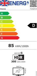 Hisense 75" MiniLED QLED Smart TV – 165Hz, Dolby Atmos, Quantum Dot