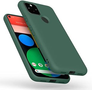 Amzpas TPU Case for Google Pixel 5, Soft Protective Shockproof Phone Cover, Durable Anti-Scratch Smart Phone Case for Women Men Dark Green