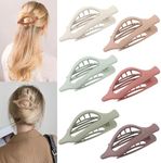 6 Packs Flat Hair Clips, Curved Claw Clips for Women Girls, Alligator Clips for Thick Thin Hair, Strong Hold Duck Billed Clips,4.7 Inch Hair Barrettes for Styling Sectioning,Cyano-brown Color