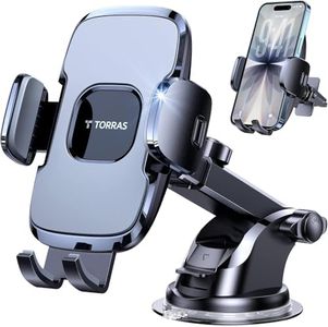 TORRAS 𝙀𝙖𝙨𝙮 𝙂𝙤 Phone Mount for Car, Car Phone Holder Mount Cell Phone Holder Car Dashboard Windshield Air Vent, Universal Car Phone Mount Stand for iPhone 13 12 Pro Max Galaxy Note S22 S21