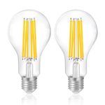 FLSNT E27 Screw Bulb 200W Equivalent, 3000LM Ultra Bright LED Light Bulb, 18W A70 LED Edison Screw Bulb, 3000K Warm White, Non-Dimmable, Pack of 2