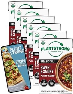 PLANTSTRONG Sweet & Smoky Chili, USDA Organic Vegan Plant-Based Chili with Pinto Beans, Oil-Free, Non-GMO, Lightly Salted, Ready to Heat & Serve, 6-Pack (16.9 oz Each) + Recipe Guide