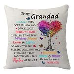 Grandad Pillowcase Gift,Funny Grandad Pillow Cover for Men Birthday Christmas Father's Day Grandad Gift from Granddaughter Grandson Reminder Cushion Cover 18"x 18"