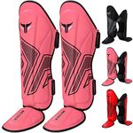 Mytra Fusion Adult Shin Pad, Shin Protector, Shin Guard For Boxing, MMA, Muay Thai, Martial Arts Training (Pink, L/XL)