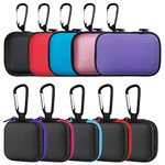 10 Pieces Earbud Case, lyfLux Square and Rectangular Headphone Case with Clips for Headphones, SD Memory Cards, Wireless Earplugs