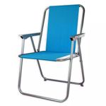 Stripes Pattern Beach Chair Outdoor Sun Lounger Reclining Garden Camping Chair Comfortable Spring Deck Chair Patio Folding Fishing Picnic BBQ Party Outdoor Lightweight Portable Chair (Plain Blue)