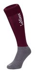 LeMieux My Competition Horse Riding Socks in Burgundy with Closely Woven Foot, Topside Seam and Micro Weight Stretch - Twin Pack - Large