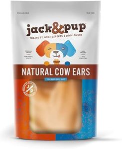Jack&Pup Natural Cow Ears - Single Ingredient Dog Treats (15 Pack) for Medium Dogs with Joint Health Benefits