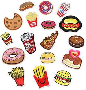 17 Pieces Gourmet Burgers and Fries Applique Patches, Badge Patch for Clothes, Jackets, Backpacks, T-Shirt, Jeans