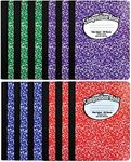 Better Office Products Composition Book Notebook - Hardcover, Wide Ruled (11/32-inch), 100 Sheet, One Subject, 9.75" x 7.5", Assorted Covers: Red, Blue, Green, Purple-12 Pack