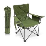 ALPS Mountaineering King Kong Camping Chairs for Adults with Mesh Cup Holders and Pockets, Built Durable and Reliable with Compact Foldable Steel Frame, Green