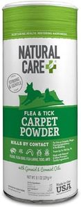 Natural Care Flea and Tick Carpet Powder - Flea Treatment for Rugs, Carpet, or Pet Bedding - 8.1 Ounce Canister