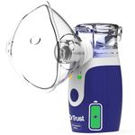Dr Trust USA 415 Rechargeable Portable Ultrasonic Mesh Nebulizer Machine Cool Mist Inhaler for Children and Adults (White and Blue)