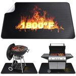 Alckijy BBQ Grill Mat - Heavy Duty Degree Non-Stick Grill Mats for Outdoor Grilling,100*150cm Outdoor BBQ Grill Fireproof Mat,Grass Protection Mats,Fire Pit Mat for Decking,Indoor Fireplace Fire Mat