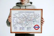 Large A3 42x30cm London Underground & Overground Poster Tube Route Graphic United Kingdom Print