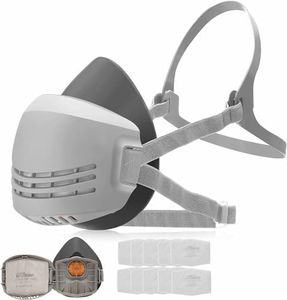 Strong-AX Reusable Dust Half Respirator, Reusable Standard Respirator with a Replaceable Parts for Painting, Machine Polishing, Welding and Other Work Protection with 12 Filters