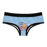 Womens I Do What I Want Cat Panties Funny Kitten Attitude Graphic Novelty Underwear For Ladies (Blue) - L