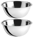 OCS Parts 8 Quart Mixing Bowls | Set of 2 | 13.25-Inch Stainless Steel Professional Grade Flat Base Mixing Bowls for Home and Commercial Kitchens