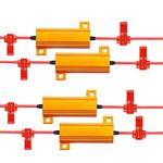 Zone Tech 4pcs 50W 6Ohm LED Load Resistors for LED Turn Signal Lights or LED License Plate Lights or DRL (Fix Hyper Flash, Warning Cancellor) (pack of 4)