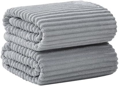 NALIVO Oversized Bath Sheets 40x80 Inches Extra Large Bath Towels for Adults Super Soft Quick Dry Highly Absobent Microfiber Shower Towels for Bathroom, Pool, Gym, Yoga Towel (Gray, 2Piece)