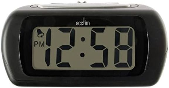 Acctim 12343 Auric Alarm Clock, Black, one Size, Synthetic, Medium