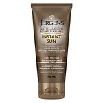 Jergens Natural Glow Instant Sun Sunless Tanning Moisturizer + Bronzer, Deep Bronze (180 mL)