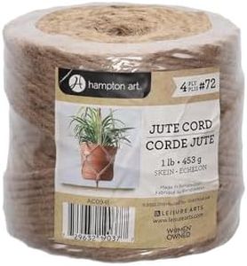 Hampton Art Jute 1Lb 4Ply #72 Natural, Twine, Jute Rope, Twine String for Crafts, Garden Twine, Thick Twine Rope, Gardening, Heavy Duty Outdoor, Burlap String