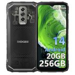 DOOGEE Blade10 Ultra Rugged Smartphone Android 14, 20GB+256GB/2TB TF, 50MP Camera, 10.7mm Ultra-thin Body, 3 Card Slots, 4G Dual SIM IP68/IP69K Rugged Phone, 6.56" Display, 5180mAh, NFC, Transparent