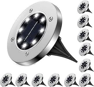 12 Pack Solar Ground Lights, Waterproof Upgraded Garden Lights Outdoor, Bright Landscape Lights on Ground for Pathway, Patio, Deck, Lawn, Yard, Walkway(White)