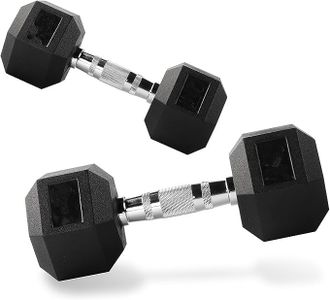 joinfitpro Hex Dumbbell Set, 1-20 KG Rubber Encased Exercise & Fitness Dumbbells, Cast Iron Hex Black Dumbbell Weights, Hand Weight for Strength Training