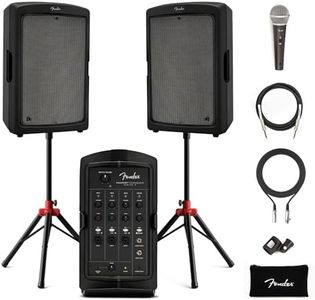 Fender Passport Conference S2 Portable PA System Bundle with Microphone Kit, Compact Speaker Stands, and Instrument Cable