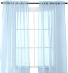 Elegant Comfort 2-Piece Sheer Panel with 2inch Rod Pocket - Window Curtains 60-inch Width X 84-inch Length - Light Blue