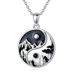 Mountain Necklace Yin Yang Necklace 925 Sterling Silver Yin Yang Mountain Inspiration Jewellery Gifts For Women